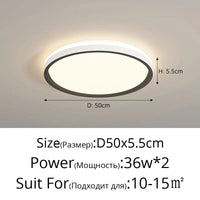 Lustres LED design pour une décoration intérieure moderne | Marco Lucetti Noir Rond 50CM / Luminosité variable