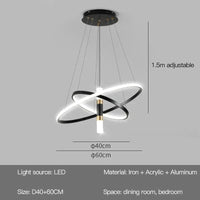 Lustres LED modernes pour salon salle à manger cuisine : Suspension lumineuse pour un éclairage intérieur élégant | Marco Lucetti B Type-40 60 cm / Lumière neutre