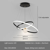 Lustres LED modernes pour salon salle à manger cuisine : Suspension lumineuse pour un éclairage intérieur élégant | Marco Lucetti D Type-40 60 cm / Lumière neutre