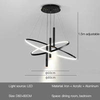 Lustres LED modernes pour salon salle à manger cuisine : Suspension lumineuse pour un éclairage intérieur élégant | Marco Lucetti Un Type-60 80cm / Lumière neutre