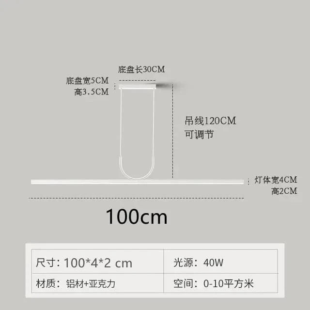 Lustres LED Modernes pour Table - Luminaires Suspendus Simples | Marco Lucetti Blanc 100cm / Intensité variable à distance
