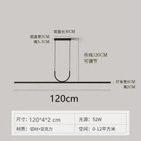 Lustres LED Modernes pour Table - Luminaires Suspendus Simples | Marco Lucetti Noir 120cm / Intensité variable à distance
