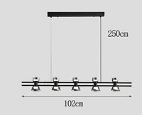 Lustres LED modernes pour un éclairage intérieur sophistiqué | Marco Lucetti 5 têtes noires 102cm / Blanc froid