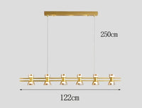 Lustres LED modernes pour un éclairage intérieur sophistiqué | Marco Lucetti 6 têtes or 122cm / Blanc froid