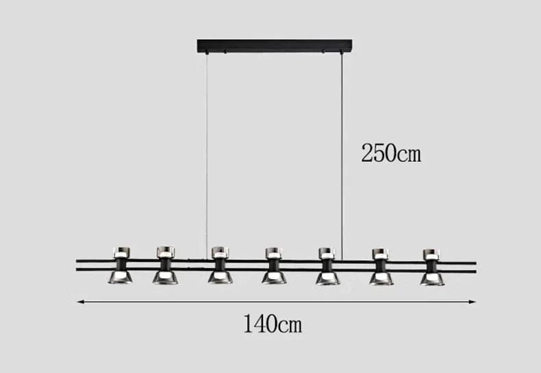 Lustres LED modernes pour un éclairage intérieur sophistiqué | Marco Lucetti 7 têtes noires 140cm / Blanc froid