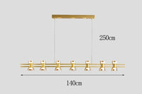 Lustres LED modernes pour un éclairage intérieur sophistiqué | Marco Lucetti 7 têtes or 140cm / Blanc froid