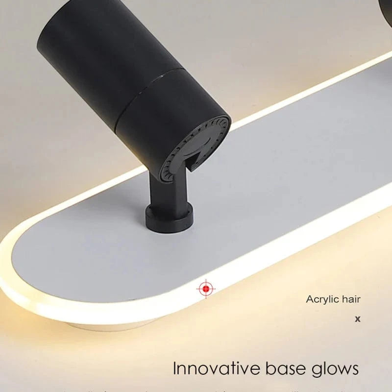 Lustres Led modernes: Projecteurs design pour salon, salle à manger, chambre, cuisine - Acrylique noir | Marco Lucetti