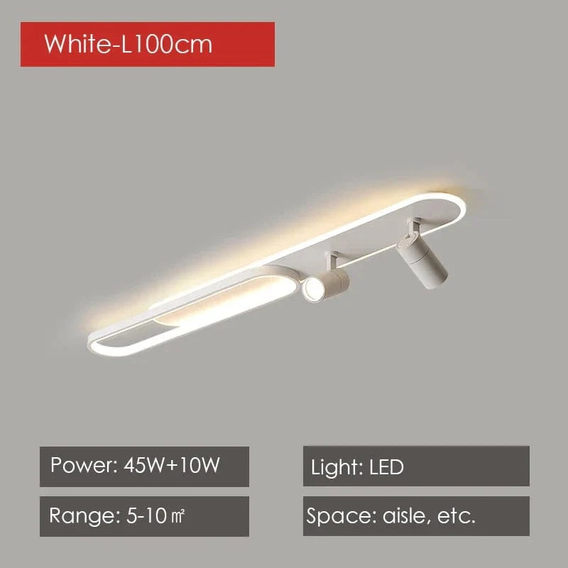 Lustres Led modernes: Projecteurs design pour salon, salle à manger, chambre, cuisine - Acrylique noir | Marco Lucetti Blanc-100cm / Lumière neutre-NO RC