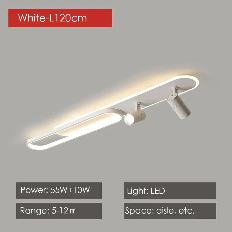 Lustres Led modernes: Projecteurs design pour salon, salle à manger, chambre, cuisine - Acrylique noir | Marco Lucetti Blanc-120cm / Lumière neutre-NO RC