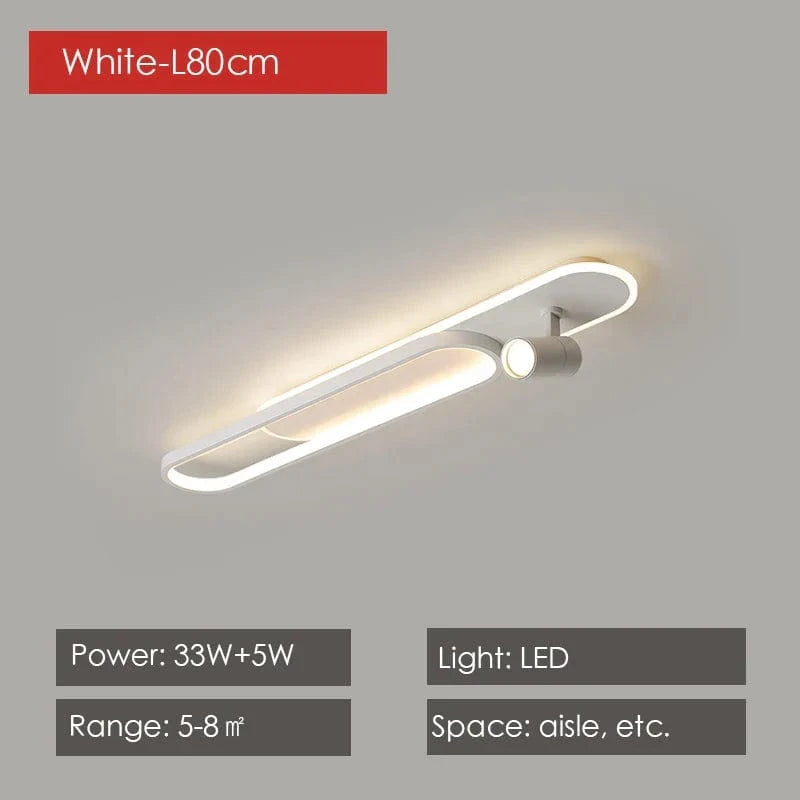 Lustres Led modernes: Projecteurs design pour salon, salle à manger, chambre, cuisine - Acrylique noir | Marco Lucetti Blanc-80cm / Lumière neutre-NO RC