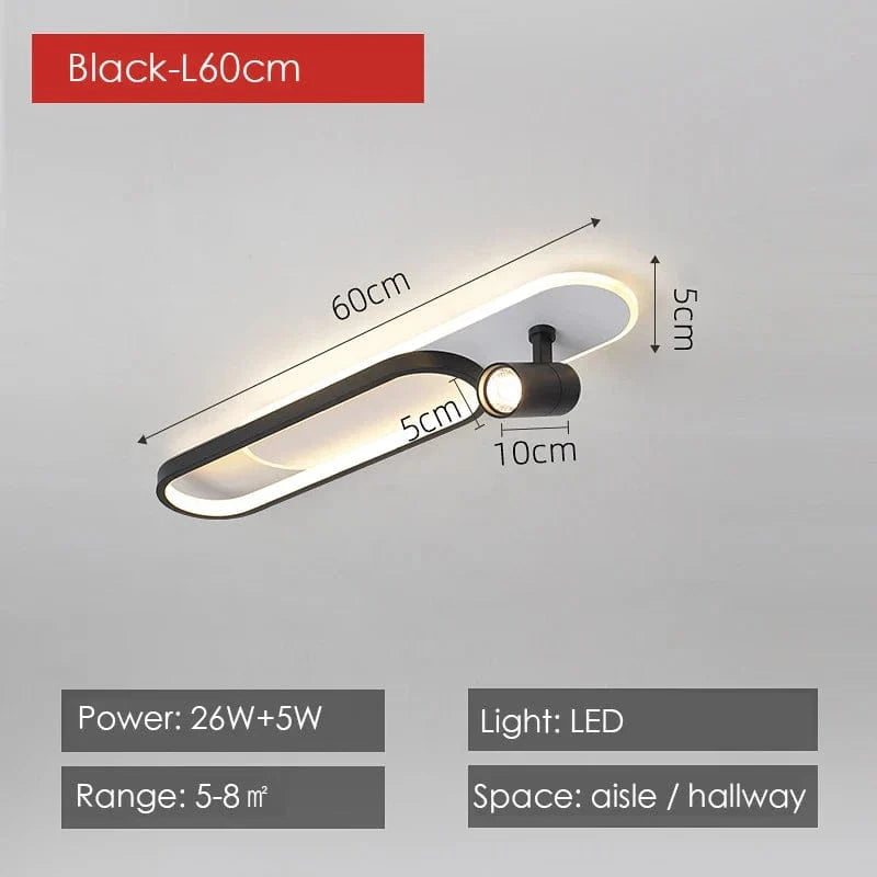 Lustres Led modernes: Projecteurs design pour salon, salle à manger, chambre, cuisine - Acrylique noir | Marco Lucetti Noir-60cm / Lumière neutre-NO RC