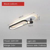 Lustres Led modernes: Projecteurs design pour salon, salle à manger, chambre, cuisine - Acrylique noir | Marco Lucetti Noir-60cm / Lumière neutre-NO RC