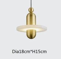 Lustres LED nordiques en marbre de luxe | Marco Lucetti Style doré 1 / Blanc froid