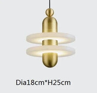 Lustres LED nordiques en marbre de luxe | Marco Lucetti Style doré 2 / Blanc froid