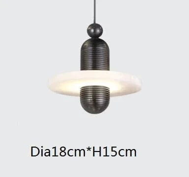 Lustres LED nordiques en marbre de luxe | Marco Lucetti Style noir 1 / Blanc chaud