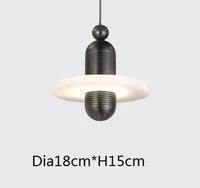 Lustres LED nordiques en marbre de luxe | Marco Lucetti Style noir 1 / Blanc chaud