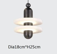 Lustres LED nordiques en marbre de luxe | Marco Lucetti Style noir 2 / Blanc chaud