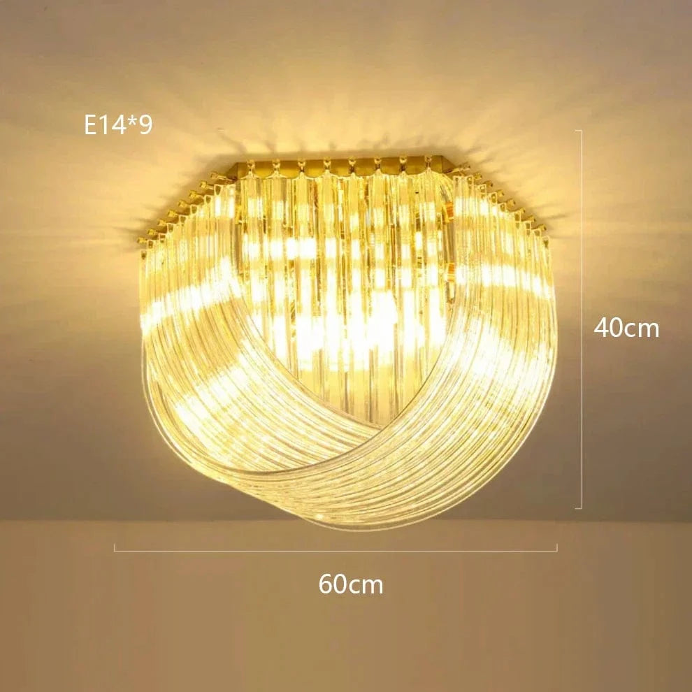 Lustres LED Nordiques Modernes en Verre | Marco Lucetti Plafonnier 60cm / Or / Lumière froide