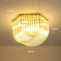 Lustres LED Nordiques Modernes en Verre | Marco Lucetti Plafonnier 60cm / Or / Lumière froide