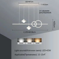  Lustres Luxe Moderne Longue Bande Led - Création Lumineuse pour Déco Salle à Manger et Salon | Marco Lucetti B Blanc L120cm / 3 couleurs