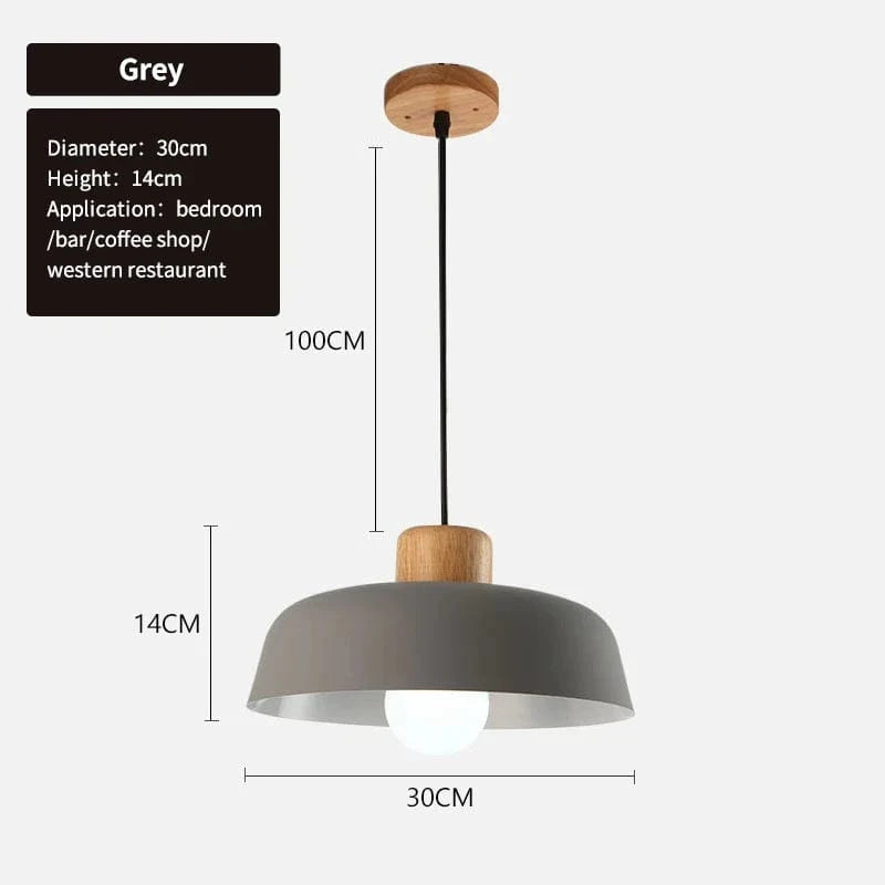 Lustres Macaron nordiques - Lampe de chevet en bois créative pour chambre étude café Bar Restaurant - Lampe suspendue de style moderne | Marco Lucetti Gris foncé