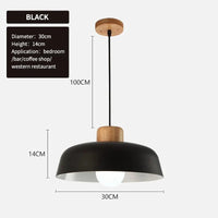 Lustres Macaron nordiques - Lampe de chevet en bois créative pour chambre étude café Bar Restaurant - Lampe suspendue de style moderne | Marco Lucetti Noir