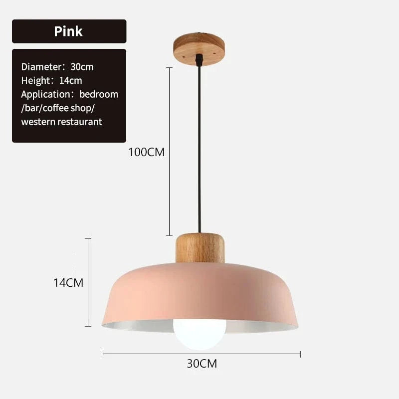 Lustres Macaron nordiques - Lampe de chevet en bois créative pour chambre étude café Bar Restaurant - Lampe suspendue de style moderne | Marco Lucetti Rose