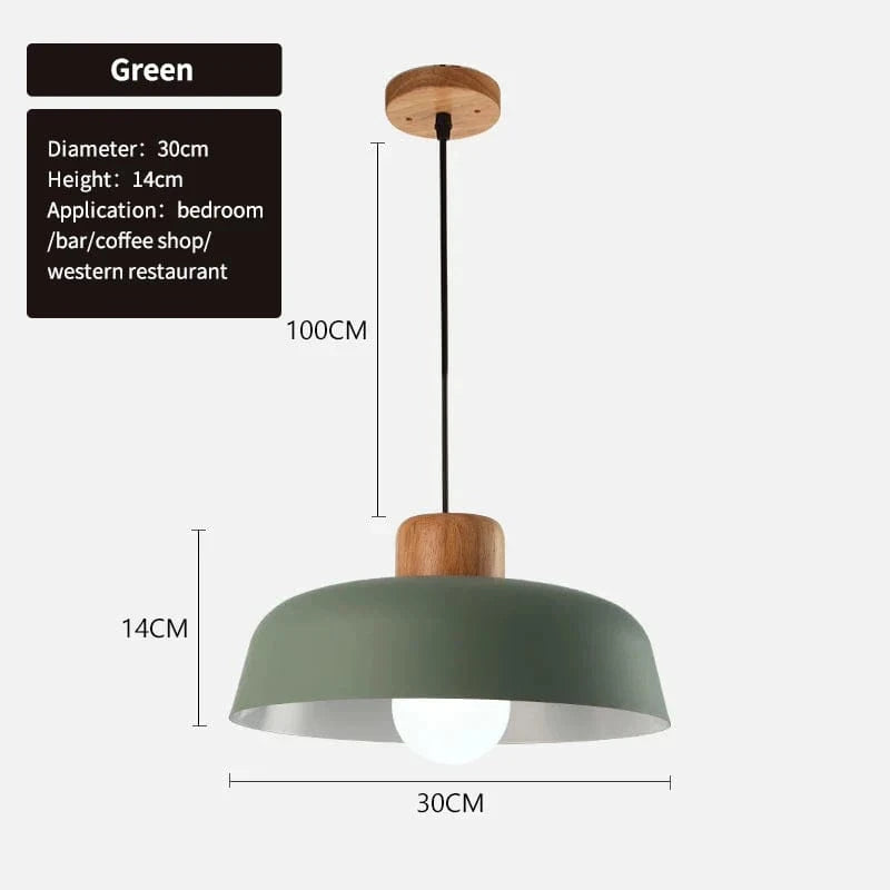 Lustres Macaron nordiques - Lampe de chevet en bois créative pour chambre étude café Bar Restaurant - Lampe suspendue de style moderne | Marco Lucetti Vert