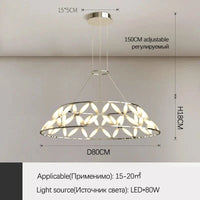 Lustres minimalistes Moderns Sandyha: Suspension Design de Luxe Papillon Fleur | Marco Lucetti Argent D80CM / Lumière froide