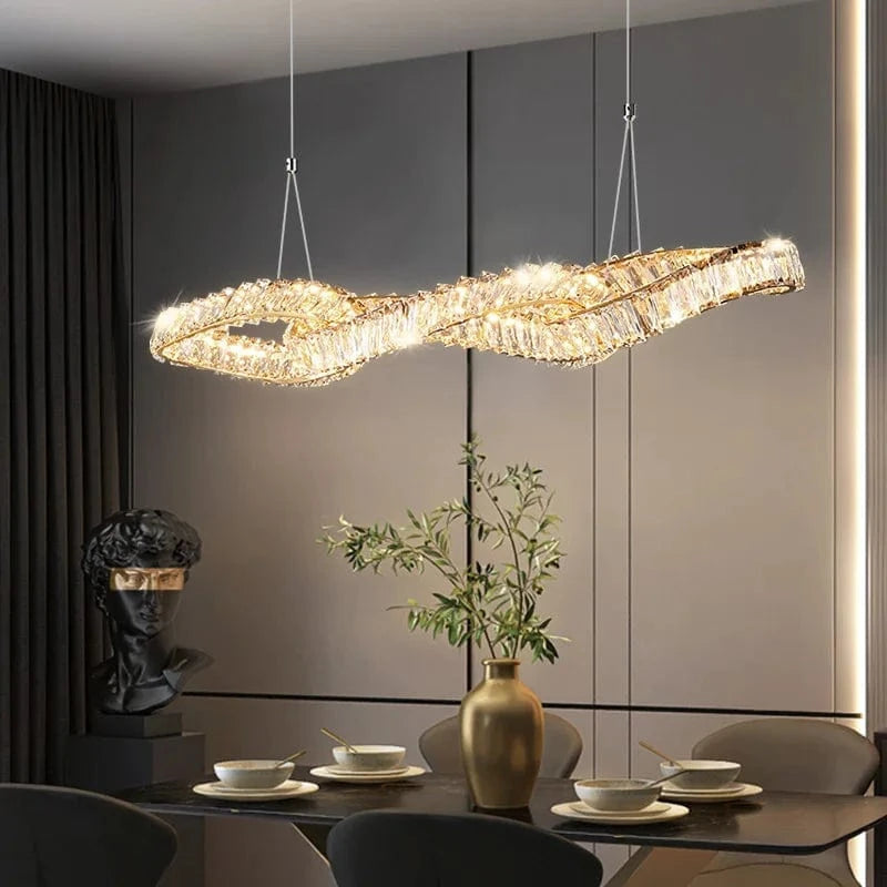 Lustres modernes en cristal de luxe LED Suspended Gold | Marco Lucetti