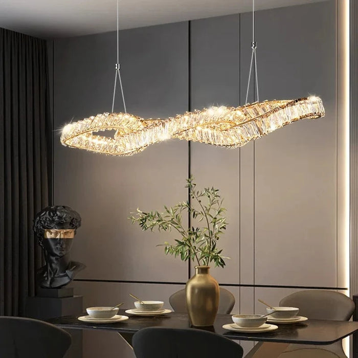 Lustres modernes en cristal de luxe LED Suspended Gold | Marco Lucetti