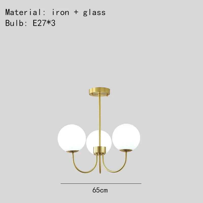 Lustres modernes en verre : luminaires suspendus avec livraison directe | Marco Lucetti 3 lumières-or / 4000K