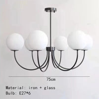 Lustres modernes en verre : luminaires suspendus avec livraison directe | Marco Lucetti 6 lumières-noir / 5000K