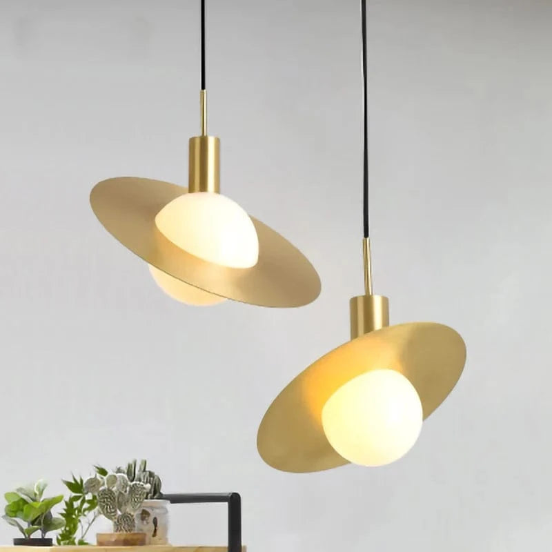 Lustres modernes Nordique  LED en or pour chambre cuisine salon loft et étude | Marco Lucetti