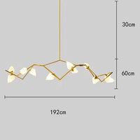 Lustres modernes pour salle à manger avec éclairage LED intégré | Marco Lucetti 12 têtes d&#39;or / Blanc froid