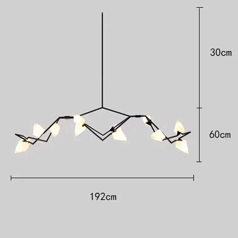 Lustres modernes pour salle à manger avec éclairage LED intégré | Marco Lucetti 12 têtes noires / Blanc froid