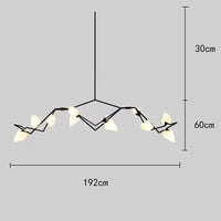 Lustres modernes pour salle à manger avec éclairage LED intégré | Marco Lucetti 12 têtes noires / Blanc froid