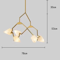 Lustres modernes pour salle à manger avec éclairage LED intégré | Marco Lucetti 5 têtes en or / Blanc froid