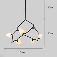 Lustres modernes pour salle à manger avec éclairage LED intégré | Marco Lucetti 5 têtes noires / Blanc froid
