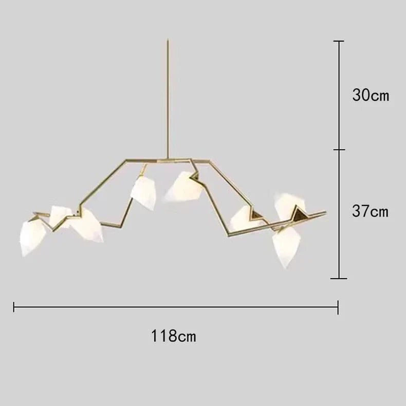 Lustres modernes pour salle à manger avec éclairage LED intégré | Marco Lucetti 8 têtes d&#39;or / Blanc froid