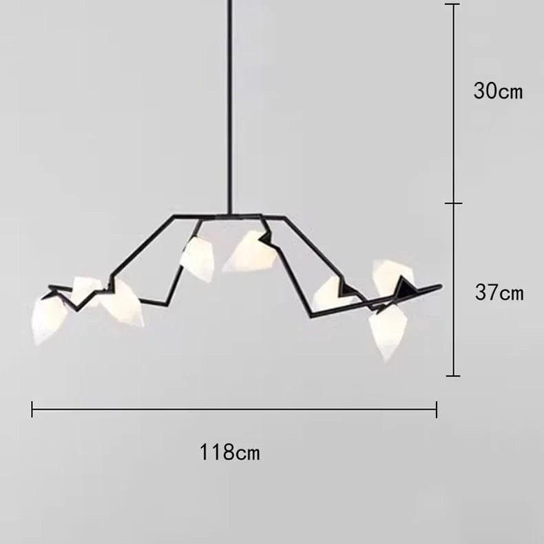Lustres modernes pour salle à manger avec éclairage LED intégré | Marco Lucetti 8 têtes noires / Blanc froid