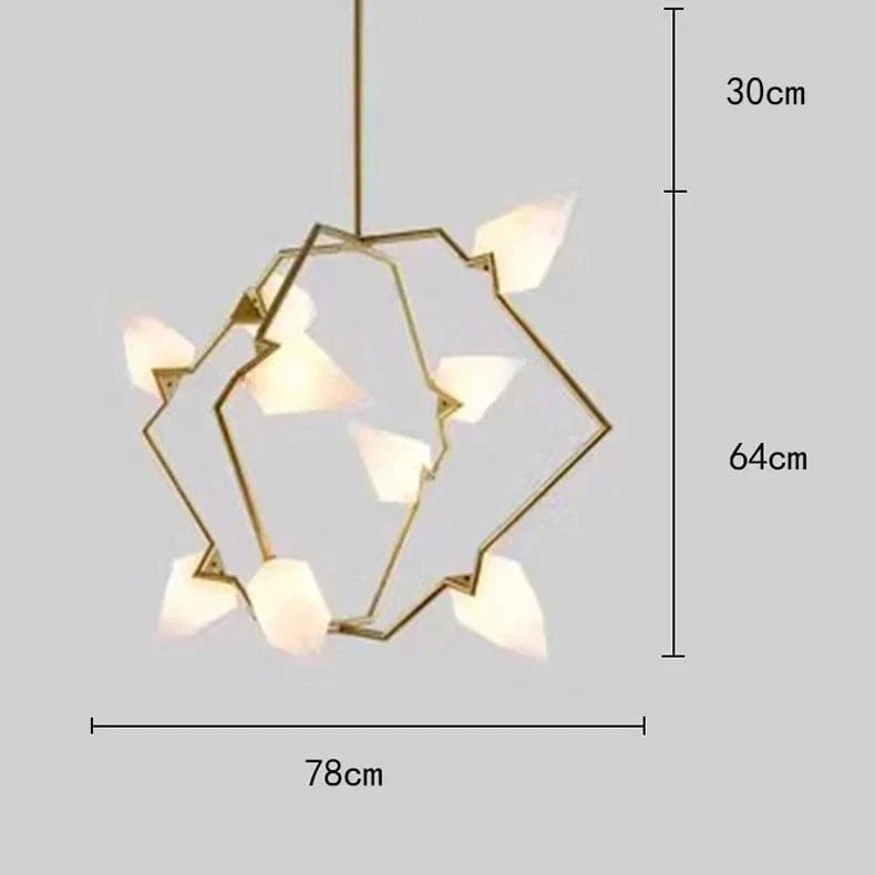 Lustres modernes pour salle à manger avec éclairage LED intégré | Marco Lucetti 9 têtes d&#39;or / Blanc froid