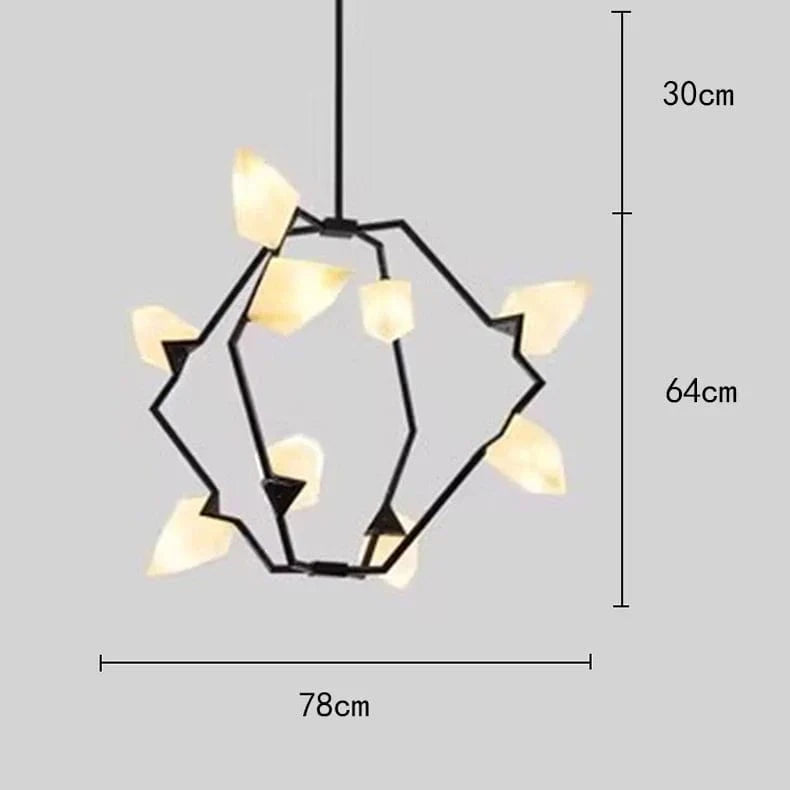 Lustres modernes pour salle à manger avec éclairage LED intégré | Marco Lucetti 9 têtes noires / Blanc froid