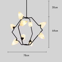 Lustres modernes pour salle à manger avec éclairage LED intégré | Marco Lucetti 9 têtes noires / Blanc froid