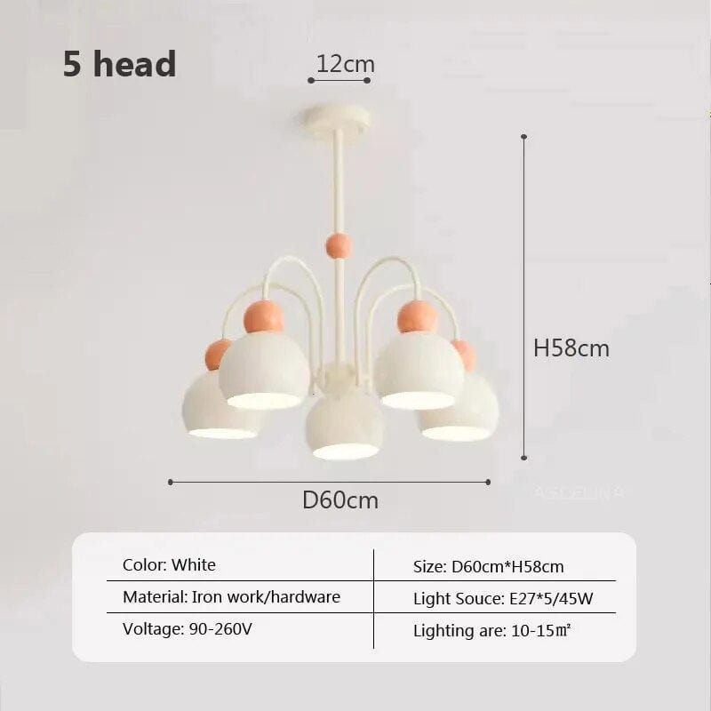 Lustres nordiques à têtes multiples en forme de gourde | Marco Lucetti 5 tête / Blanc froid
