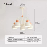 Lustres nordiques à têtes multiples en forme de gourde | Marco Lucetti 5 tête / Blanc froid