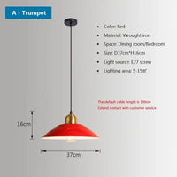Lustres Nordiques Industriels pour Salon ou Salle à Manger - Suspension en Fer, Style Rétro Loft | Marco Lucetti C37CM