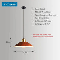 Lustres Nordiques Industriels pour Salon ou Salle à Manger - Suspension en Fer, Style Rétro Loft | Marco Lucetti D37CM