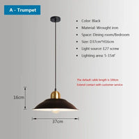 Lustres Nordiques Industriels pour Salon ou Salle à Manger - Suspension en Fer, Style Rétro Loft | Marco Lucetti F37CM