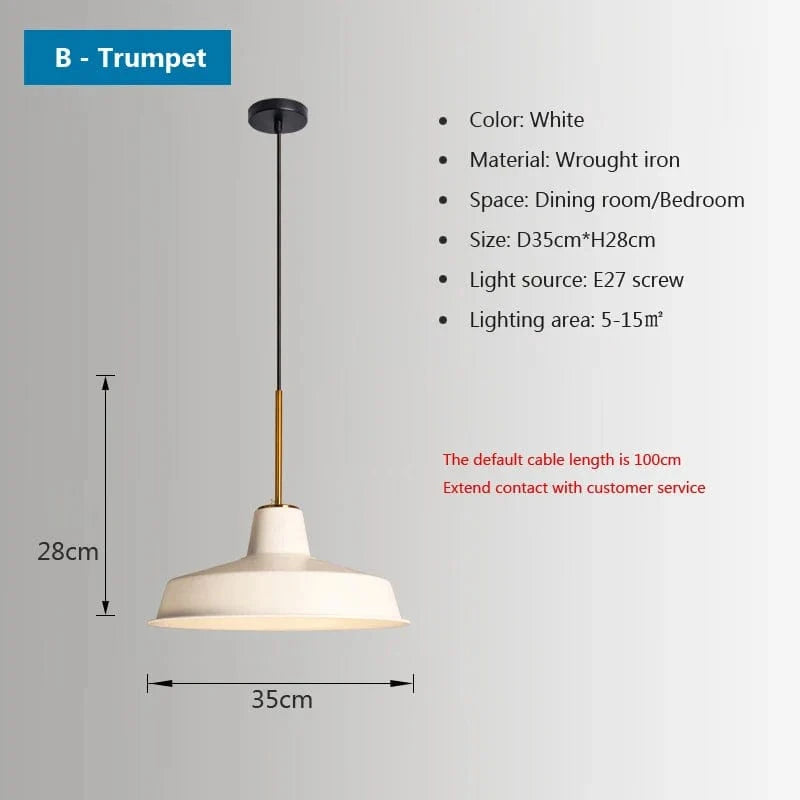Lustres Nordiques Industriels pour Salon ou Salle à Manger - Suspension en Fer, Style Rétro Loft | Marco Lucetti N35CM
